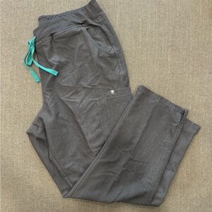 Figs‎ Men's Charcoal Joggers with Teal Drawstring scrub scrubs